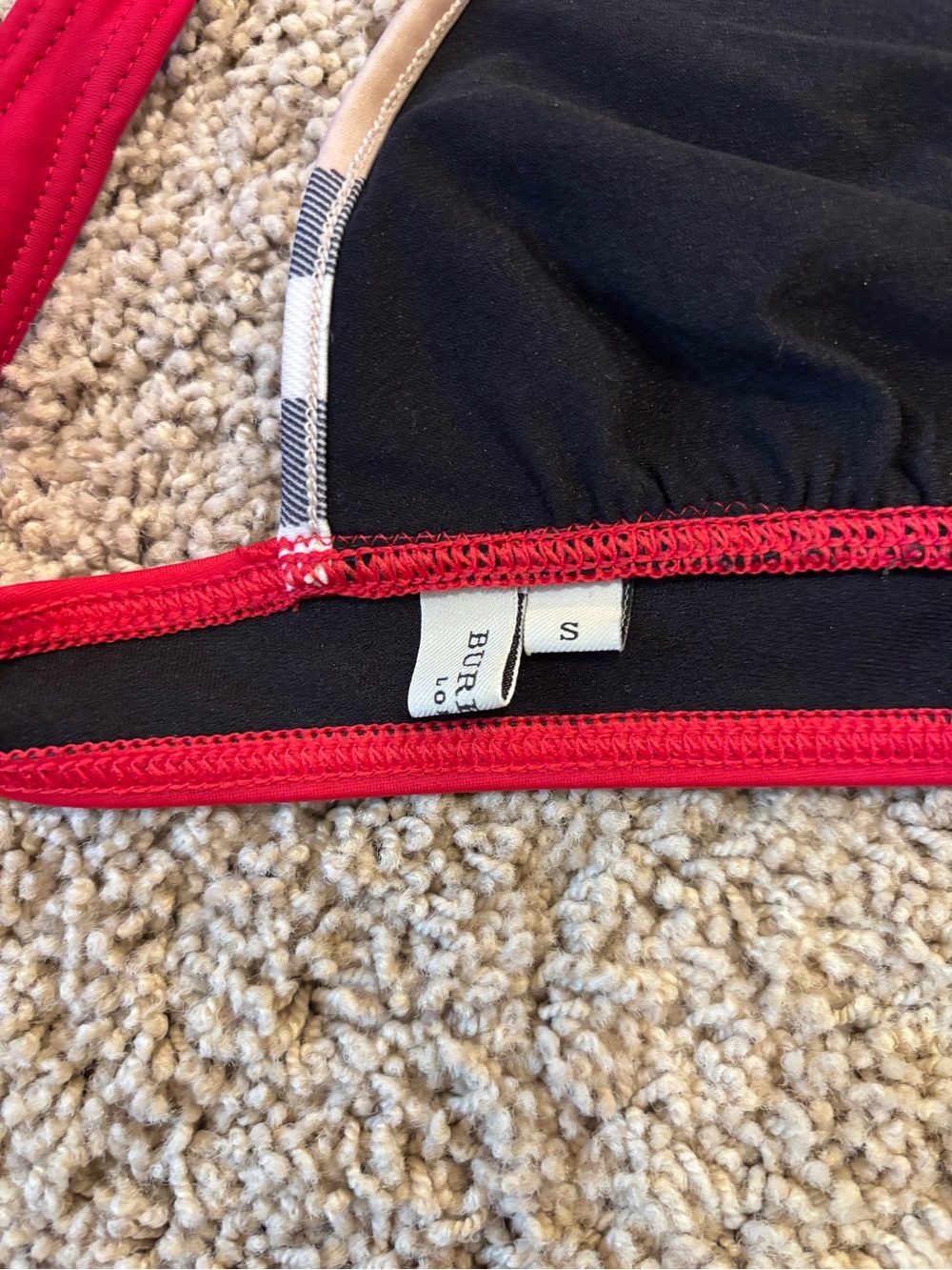 Burberry Iconic Red & Plaid Triangle Bikini Top | Size Small - Picture 6 of 12